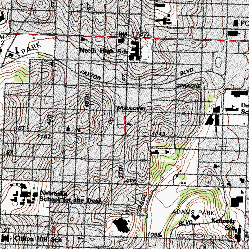 Topographic Map of Church of Christ, NE