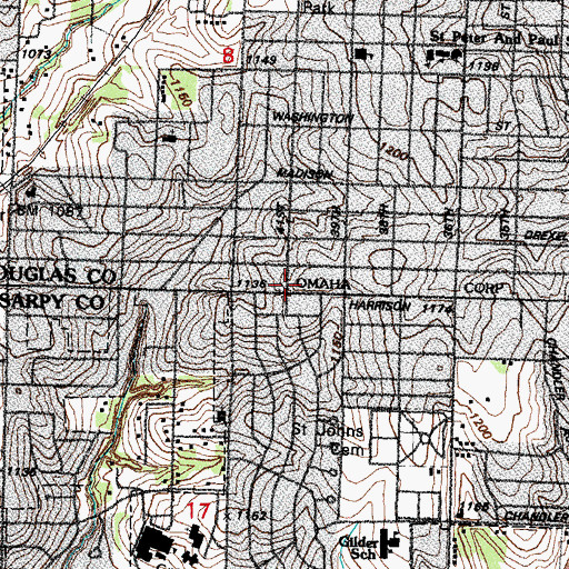 Topographic Map of South Corps, NE