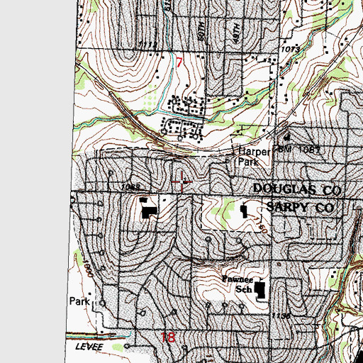 Topographic Map of Saint Nicholas Serbian Orthodox Church, NE