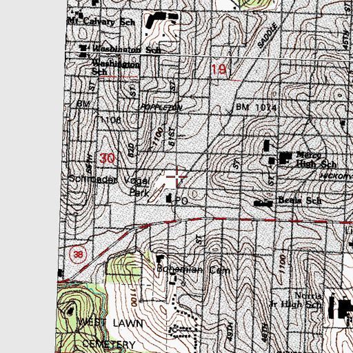 Topographic Map of Bethlehem Revival Center, NE