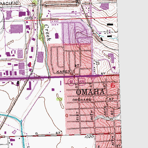 Topographic Map of Karen Baptist Church, NE