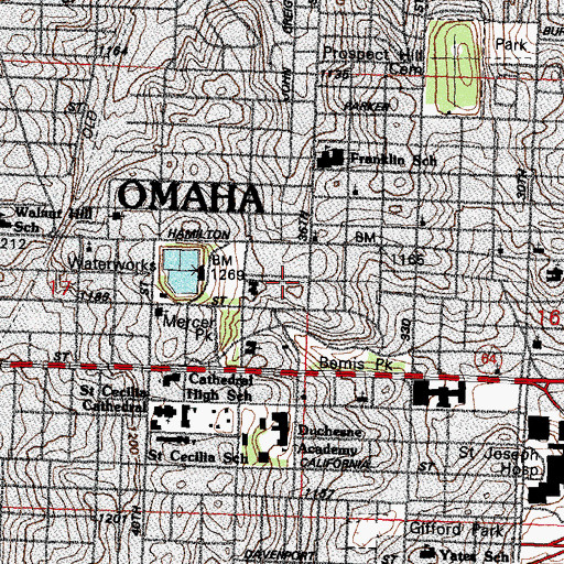 Topographic Map of Nebraska Zen Center, NE
