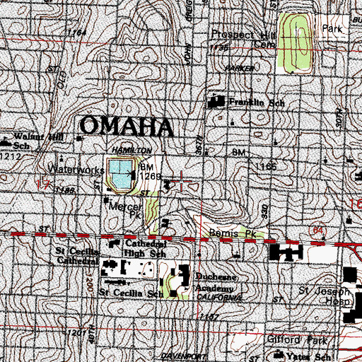 Topographic Map of Augustana Lutheran Church, NE