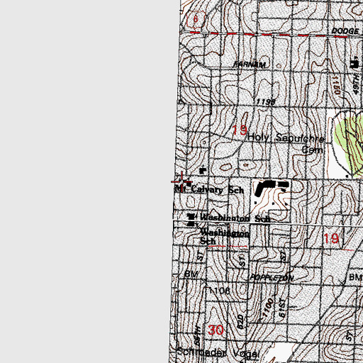 Topographic Map of Mount Calvary Lutheran Church, NE