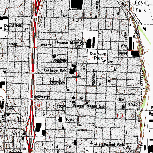 Topographic Map of Paradise Baptist Church, NE