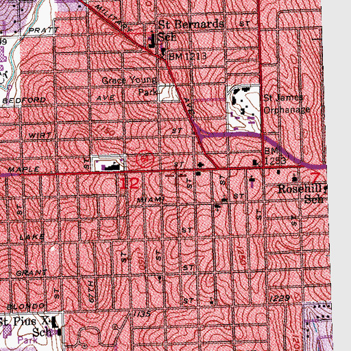 Topographic Map of Benson Baptist Church, NE
