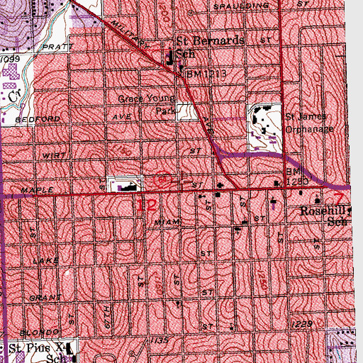Topographic Map of American Baptist Churches of Nebraska, NE