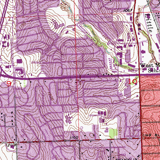 Topographic Map of Mapleview Free Methodist Church, NE