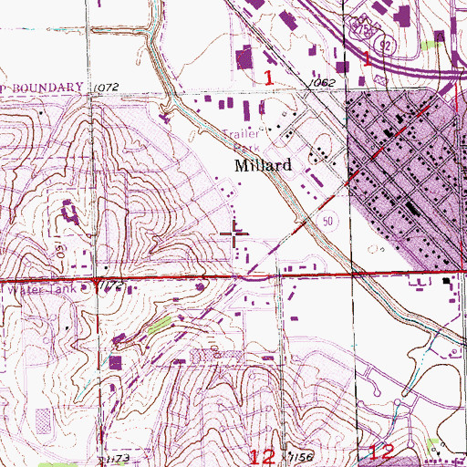 Topographic Map of Marshall Drive Baptist Church, NE