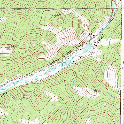 Topographic Map of Silver Creek Lakes, CO