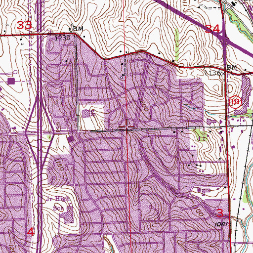 Topographic Map of North Oaks Kingdom Hall, NE