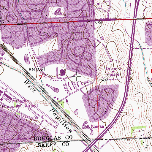 Topographic Map of Saint John Vianne Catholic Church of Millard, NE