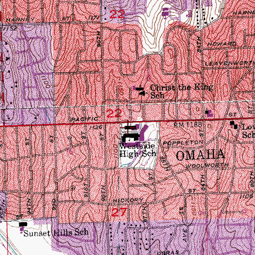 Topographic Map of Countryside Community Church, NE