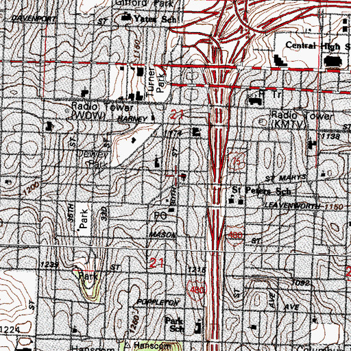 Topographic Map of Saint John the Baptist Greek Orthodox Church, NE