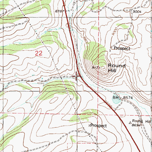 Topographic Map of Round Hill Gulch, CO