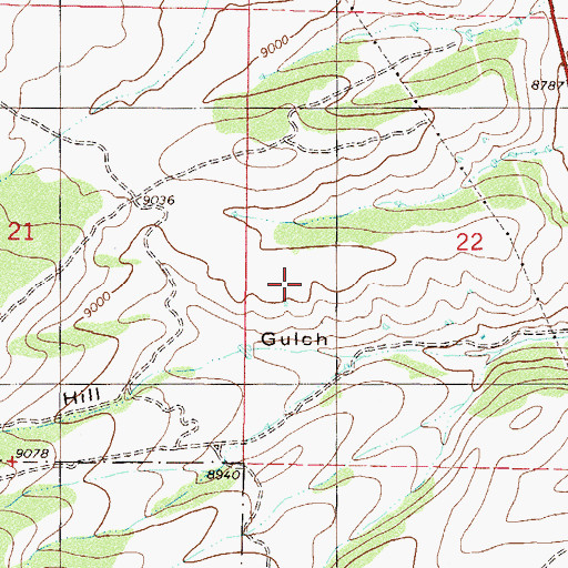 Topographic Map of Round Hill, CO