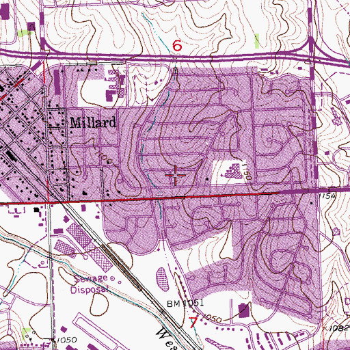 Topographic Map of Millard Community Church, NE