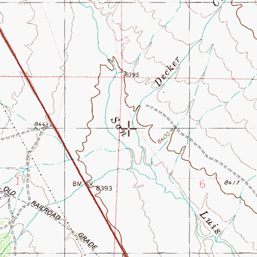 Topographic Map of Decker Creek, CO