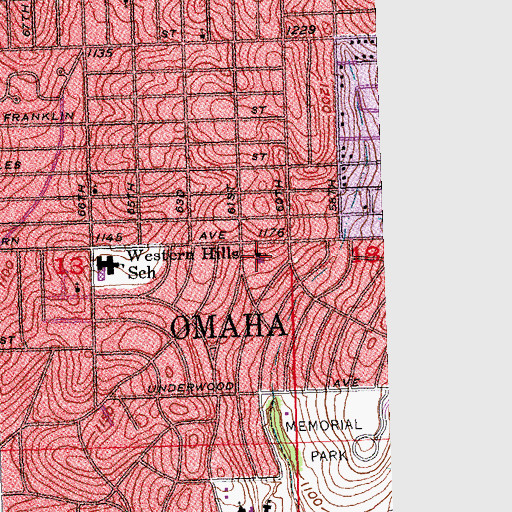 Topographic Map of Luther Memorial Lutheran Church, NE