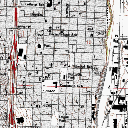 Topographic Map of Pleasant Green Baptist Church, NE
