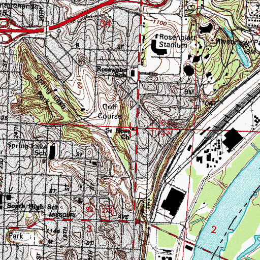 Topographic Map of Saint Rose Church, NE