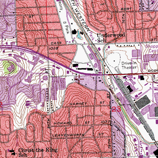 Topographic Map of Omaha Fire and Rescue Station 53, NE