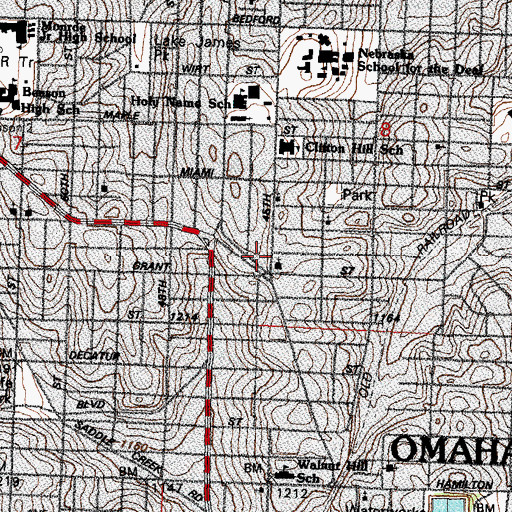 Topographic Map of Omaha Fire and Rescue Station 24, NE