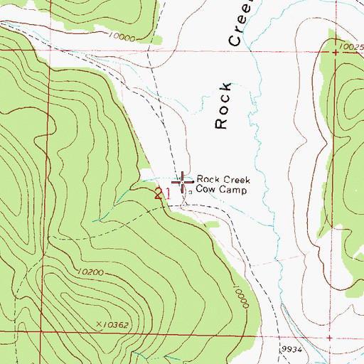 Topographic Map of Rock Creek Cow Camp, CO