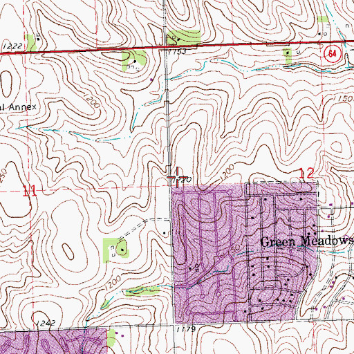 Topographic Map of Omaha Fire and Rescue Station 44, NE