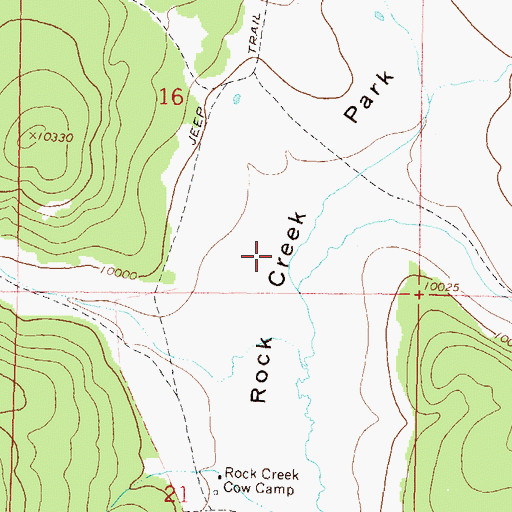 Topographic Map of Rock Creek Park, CO