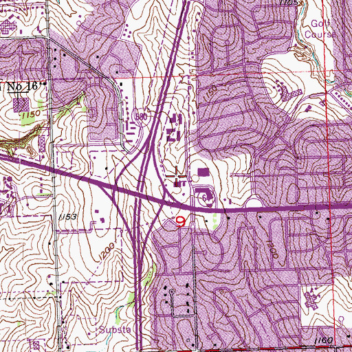 Topographic Map of Omaha Fire Department - Station 42, NE