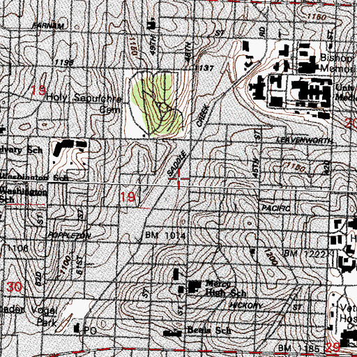 Topographic Map of Omaha Fire and Rescue Station 34, NE