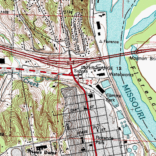 Topographic Map of Omaha Fire and Rescue - Station 23, NE