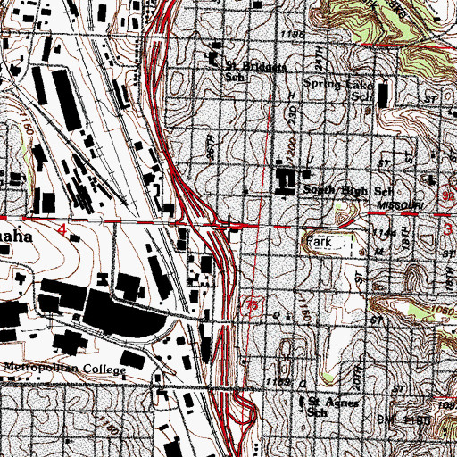 Topographic Map of Omaha Fire and Rescue Station 31, NE