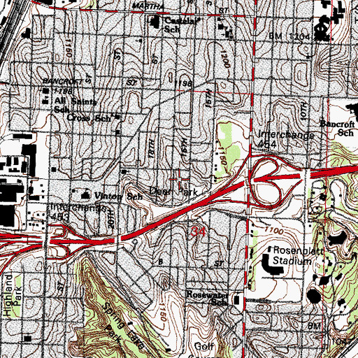 Topographic Map of Omaha Fire Department - Station 3, NE