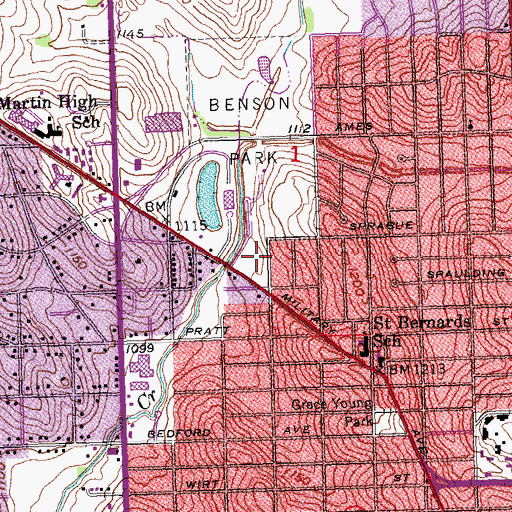 Topographic Map of Dill Softball Complex, NE