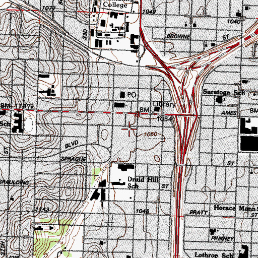Topographic Map of Omaha Police Department - Northeast Precinct, NE