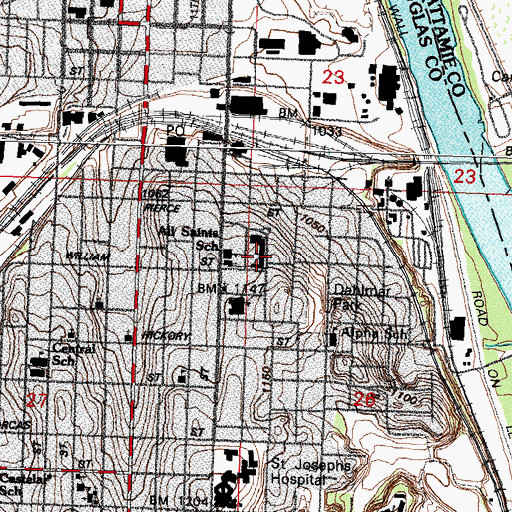 Topographic Map of Harder Hall, NE