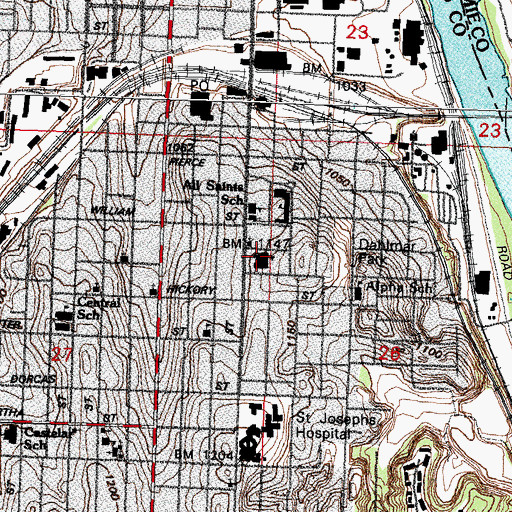 Topographic Map of Tschetter Academic Building, NE