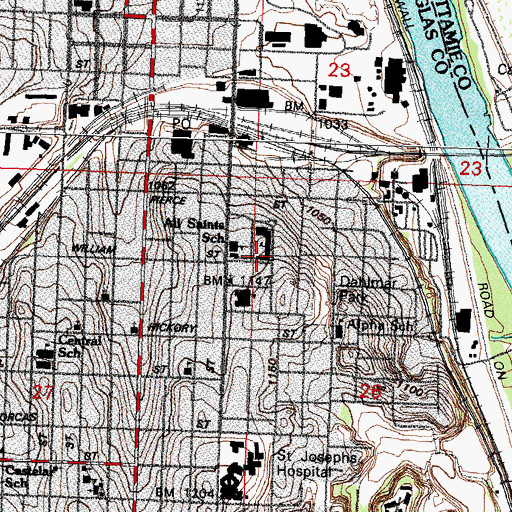 Topographic Map of Stanford Hall West, NE