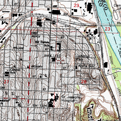 Topographic Map of Facilities and Grounds Offices, NE