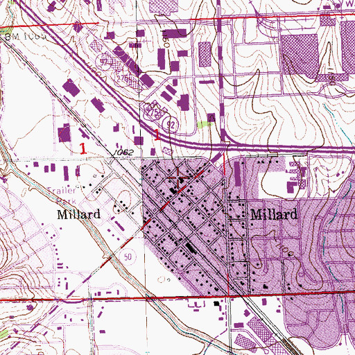 Topographic Map of Millard School (historical), NE
