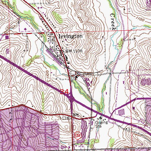 Topographic Map of Irvington School (historical), NE