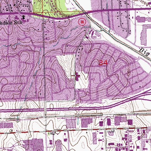 Topographic Map of Paddock Road Elementary School, NE