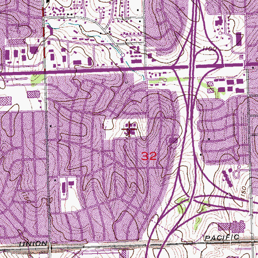 Topographic Map of Prairie Lane Elementary School, NE