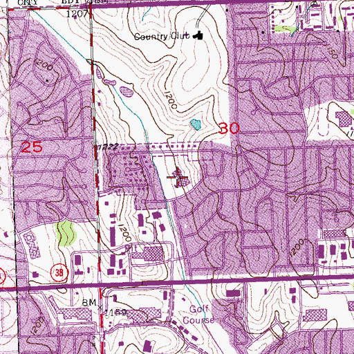 Topographic Map of Catlin Magnet Center School, NE