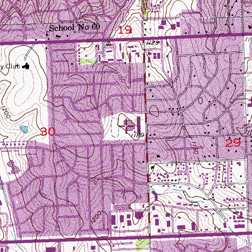 Topographic Map of Beveridge Magnet Middle School, NE