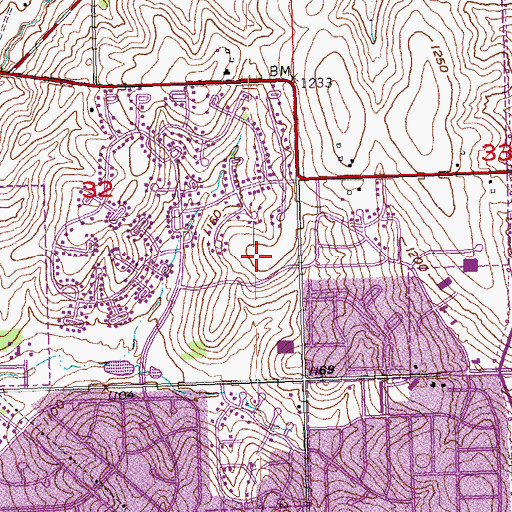 Topographic Map of Prairie Wind Elementary School, NE
