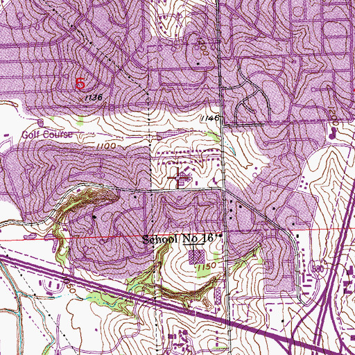 Topographic Map of Sunny Slope Elementary School, NE
