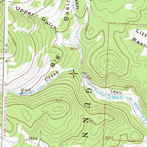 Topographic Map of Upper Gulch, CO